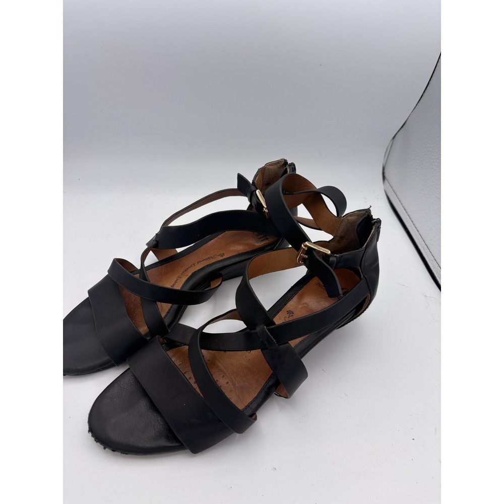 Sofft Shoes Womens‎ Size 9 Black Leather Strappy Sandals Block Heel Zip Comfort